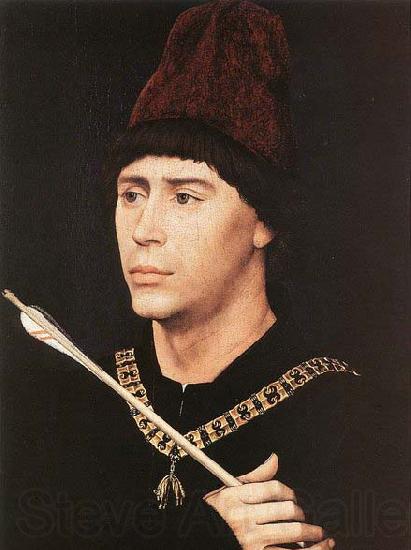 WEYDEN, Rogier van der Portrait of Antony of Burgundy Spain oil painting art